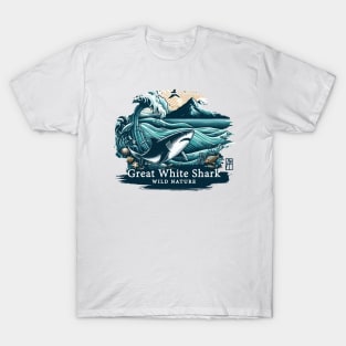 Great White Shark - WILD NATURE - GREAT WHITE SHARK -4 T-Shirt